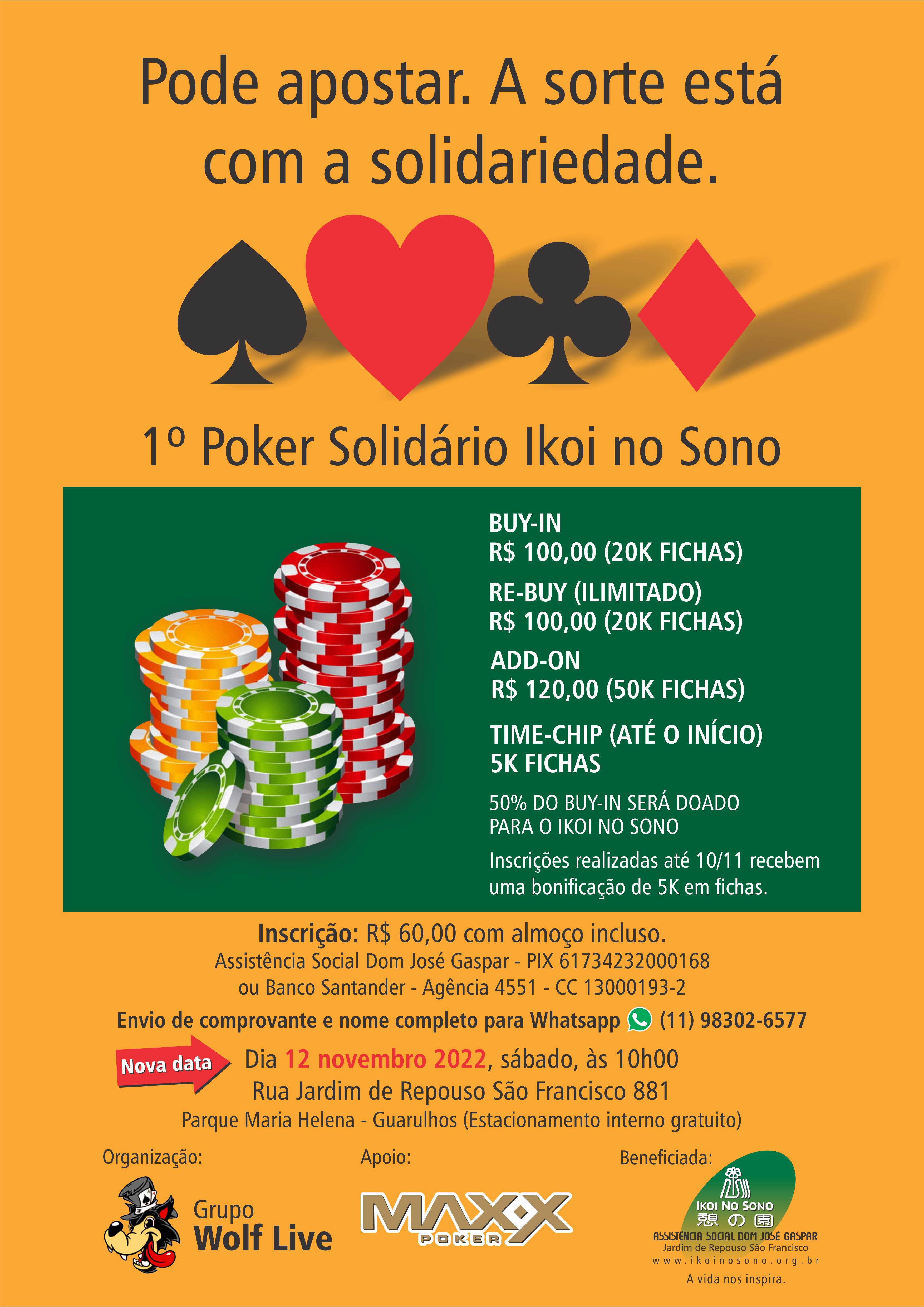 cartaz poker solidario