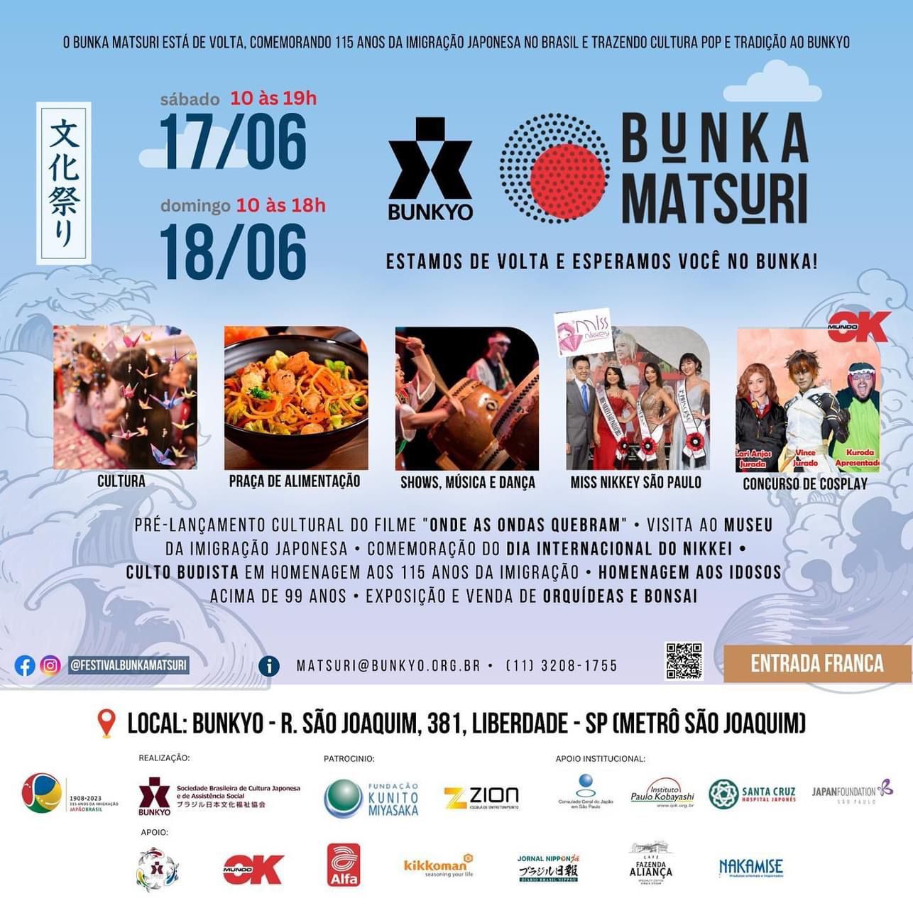 Dias 17 e 18 de junho, Bunka Matsuri, a concorrida Festa da